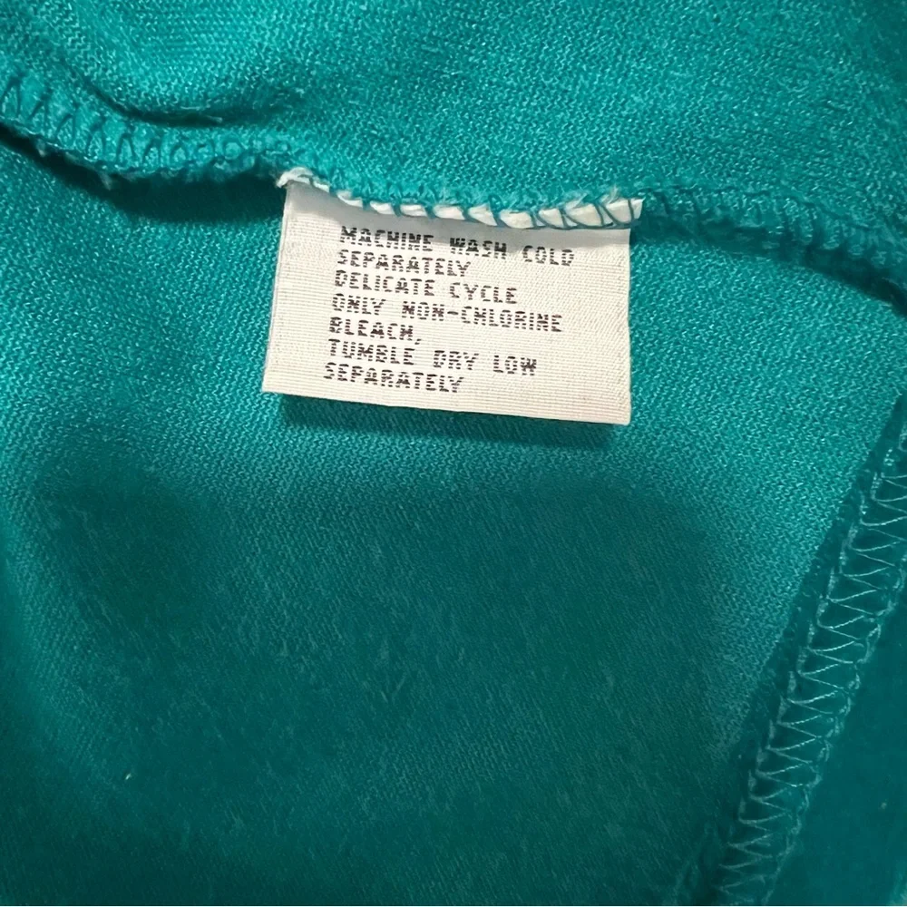 Together Teal Lace-Trimmed Button Top - Picture 6 of 6